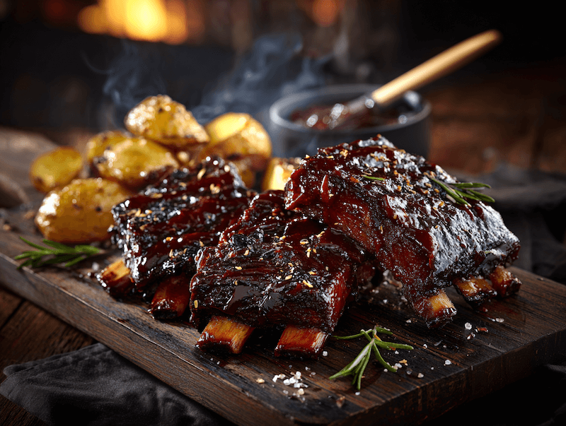 Wagyu Beef Ribs – Low & Slow BBQ mit Smoky Glaze & Ofenkartoffeln