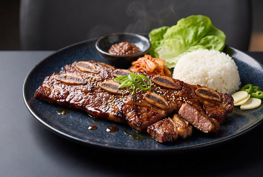 Wagyu Galbi Ribs – Korean BBQ mit Nashi-Birnen-Marinade & Salatwraps