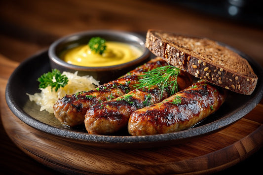 Wagyu Bratwurst – Klassisch gegrillt mit Senf & Sauerkraut