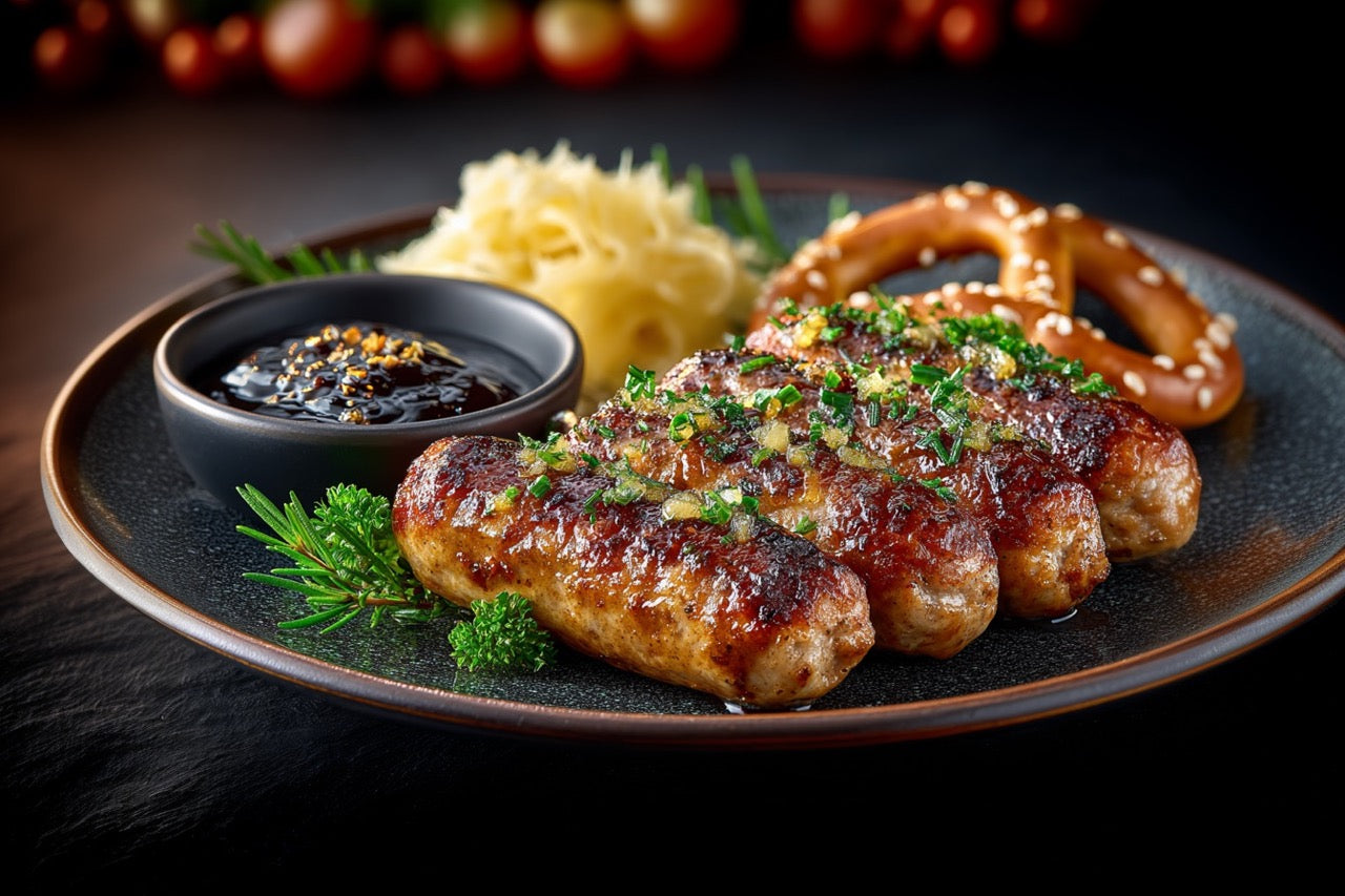 Wagyu Cocktail Würstchen – Gebraten mit Senf-Dip & Sauerkraut