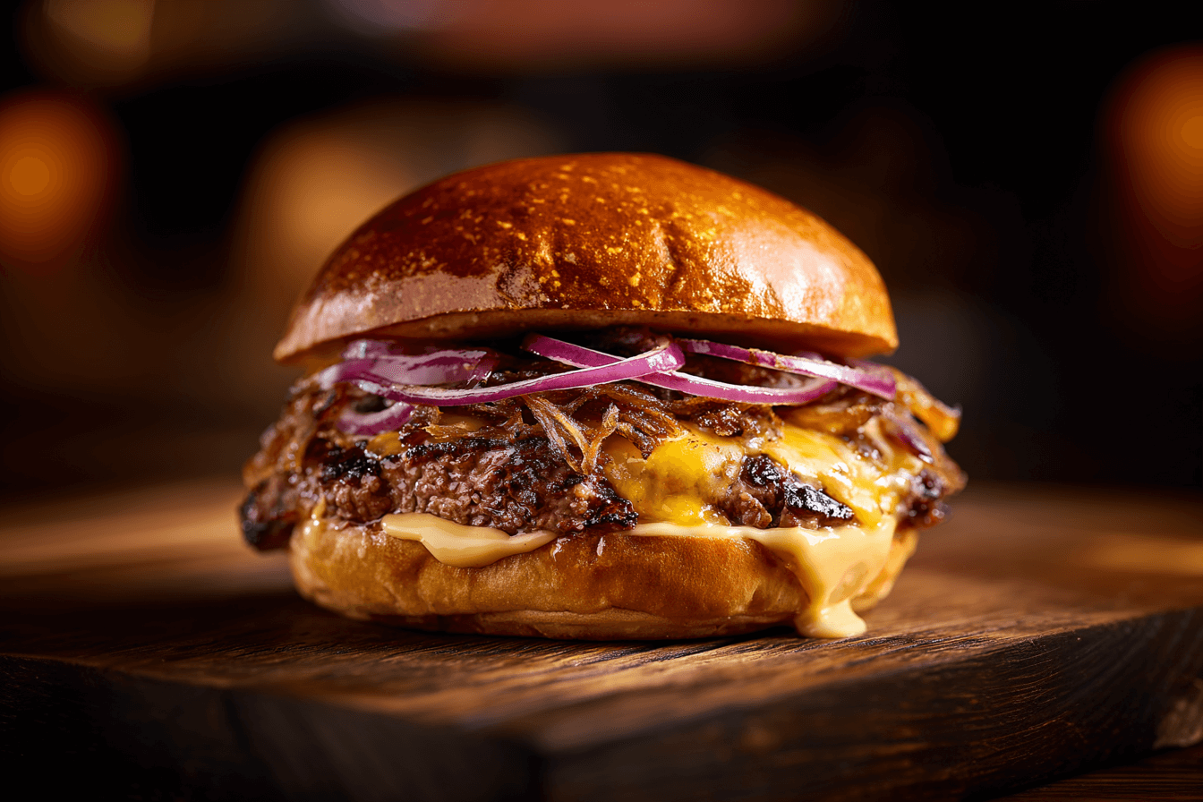 Wagyu Hackfleisch – Smashburger mit Schalottenconfit & Dijonnaise