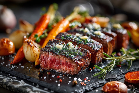 Wagyu Hüftsteak – Sear & Rest mit Kräuterbutter & Ofengemüse