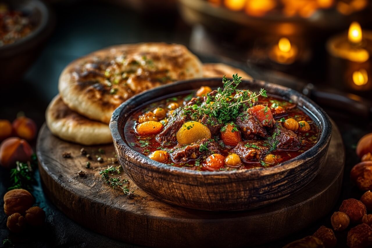 Wagyu Rosenstück als orientalisches Ragout mit Aprikosen & Kreuzkümmel
