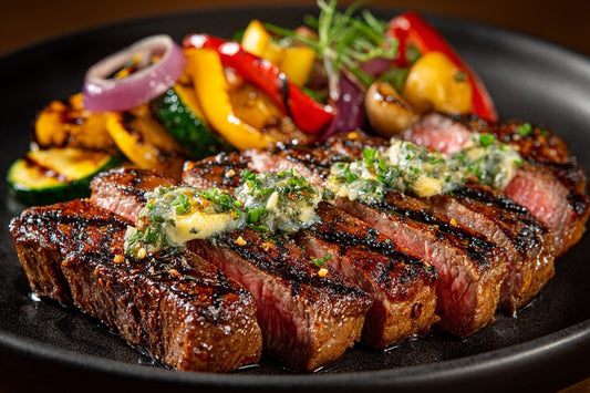 Wagyu Rumpsteaks – Kurzgebraten mit Miso-Butter & Grillgemüse