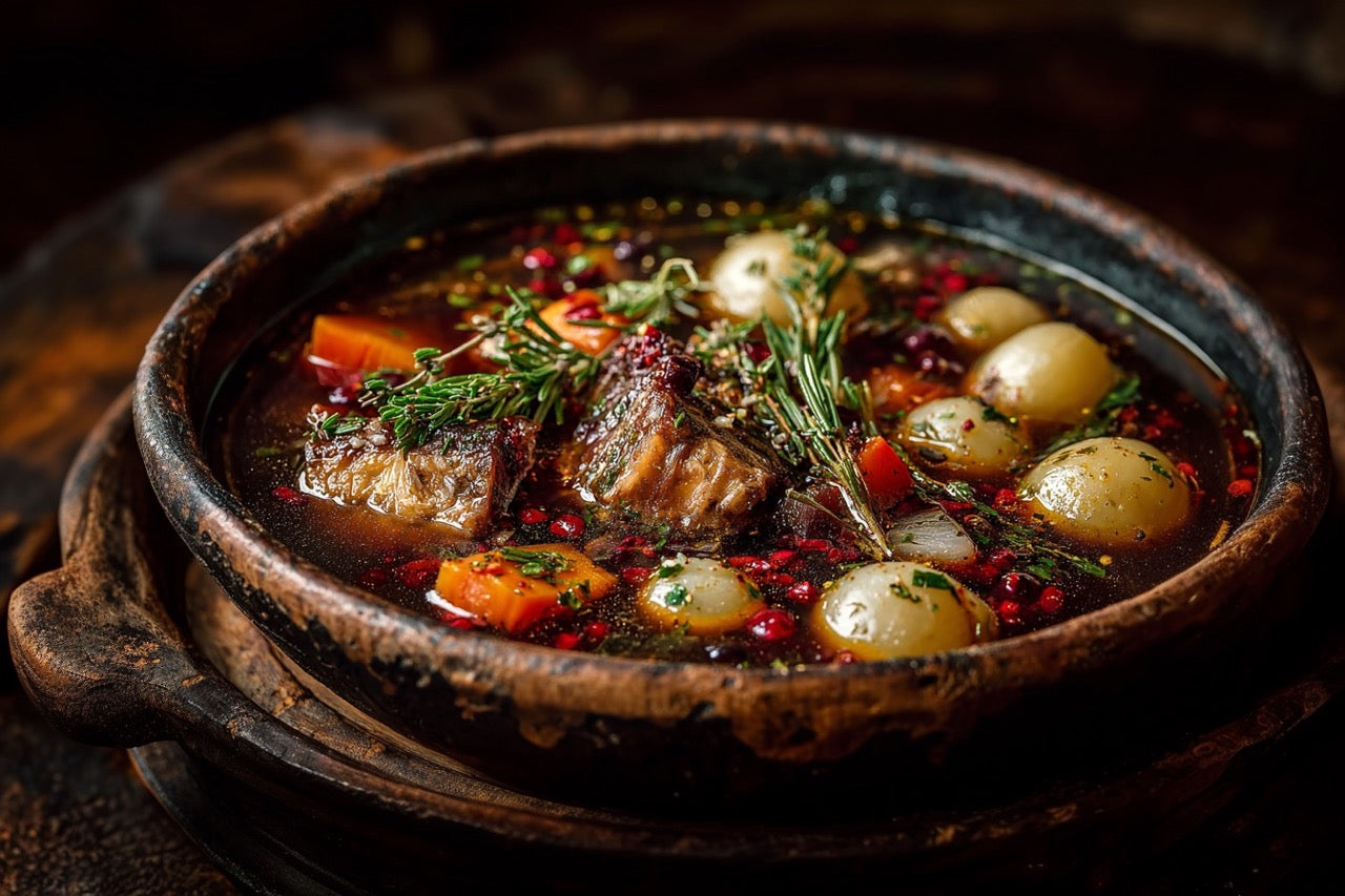 Wagyu Suppenknochen – Als Brühe mit Wurzelgemüse & Mark