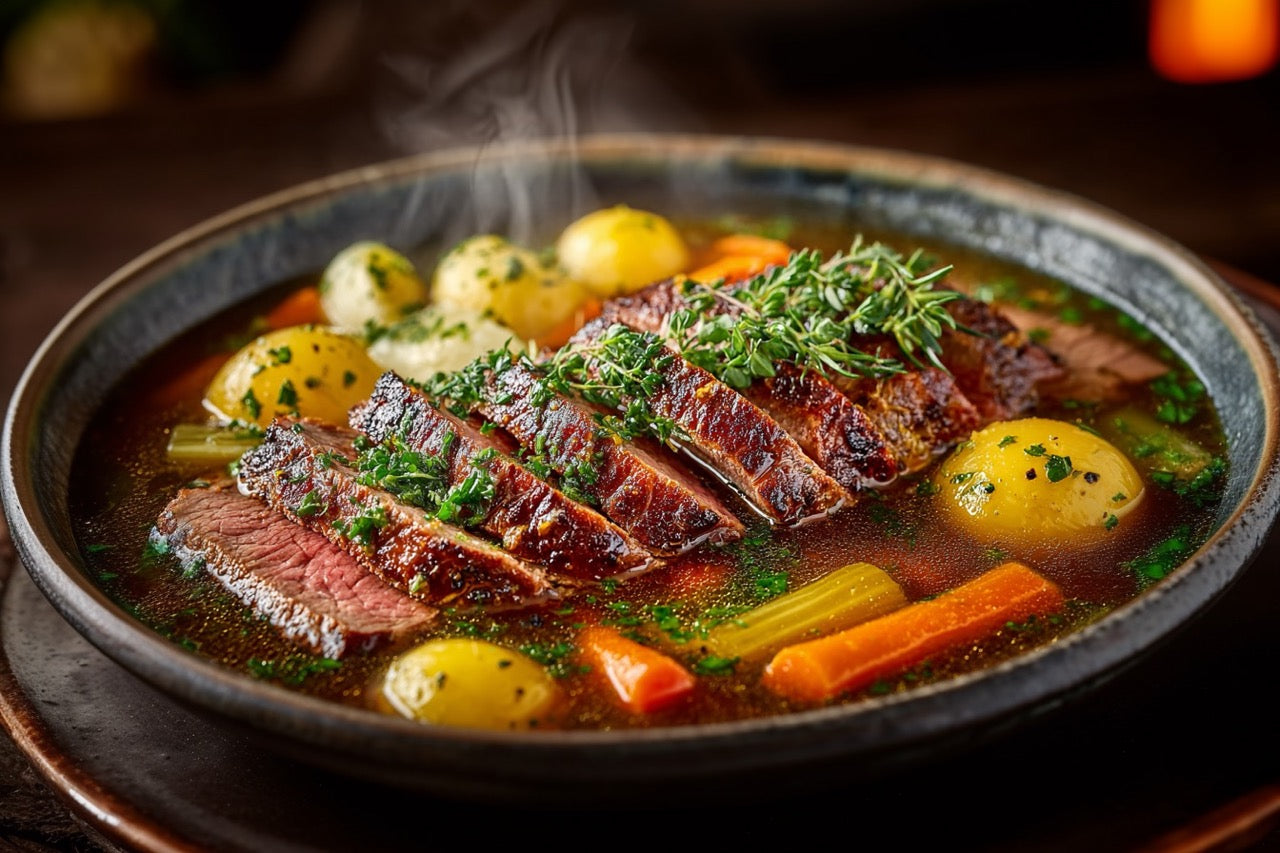 Wagyu Tafelspitz – Sanft gegart mit Apfelmeerrettich & Bouillongemüse